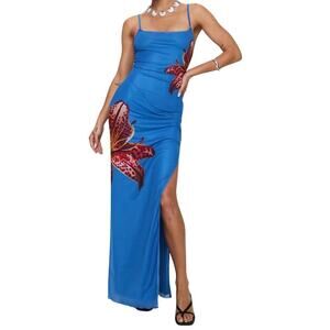 Princess Polly Beespoke Maxi Dress in Blue, Size 2​​